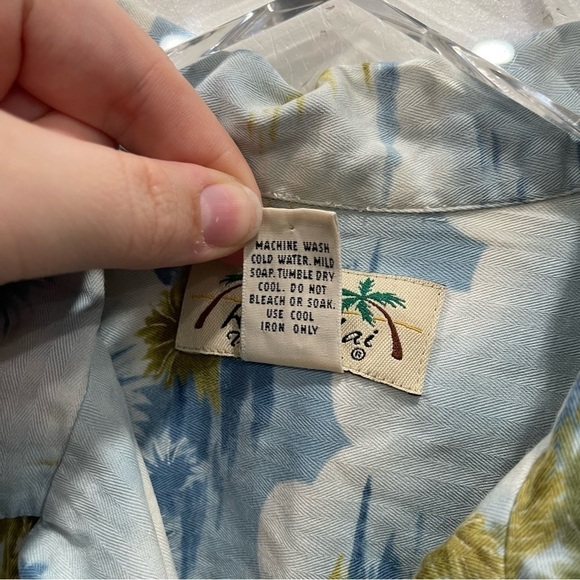 Kona Kai Button Down Hawaiian Shirt Short Sleeve Tropical Print Cotton Blend - Picture 6 of 7